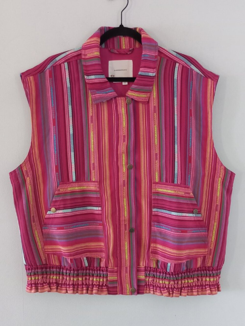 ANTHROPOLOGIE colourful woven sleeveless jacket vest